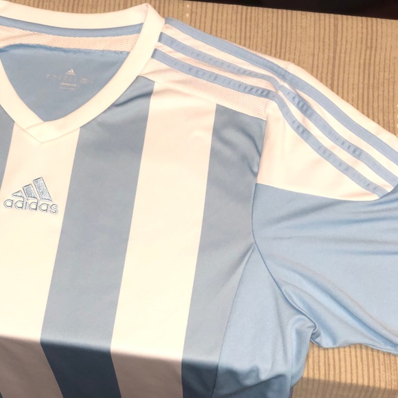 adidas Shirts Adidas Soccer Shirt Blue And White Mens Xl Poshmark